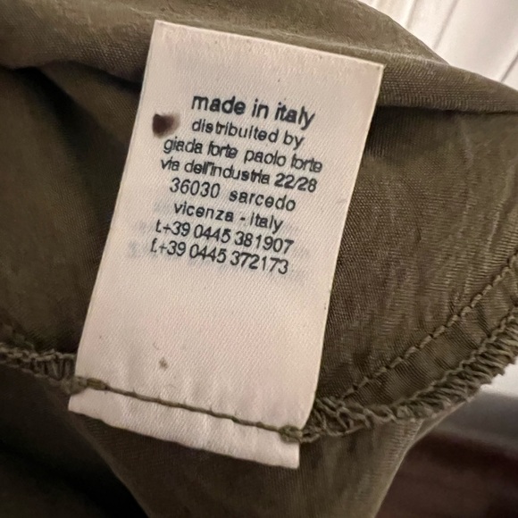 Giada Forte Forte Habutai Silk Self-Tie Empire Dress size 3 Italy Olive Green - Picture 16 of 16